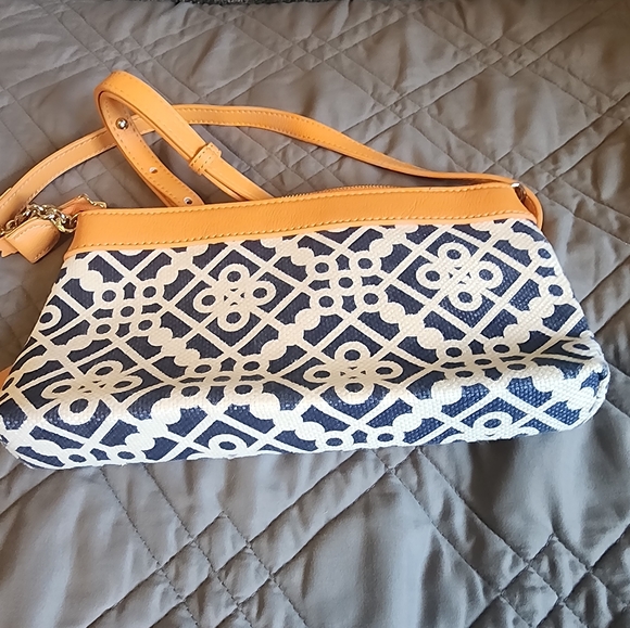 Spartina Navy, White and Orange Crossbody Bag - Picture 12 of 12
